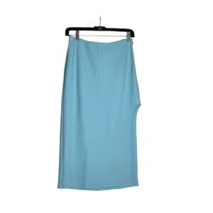 Abercrombie Mid Length Skirt Side Slit Size Medium Tiffany Blue NWT